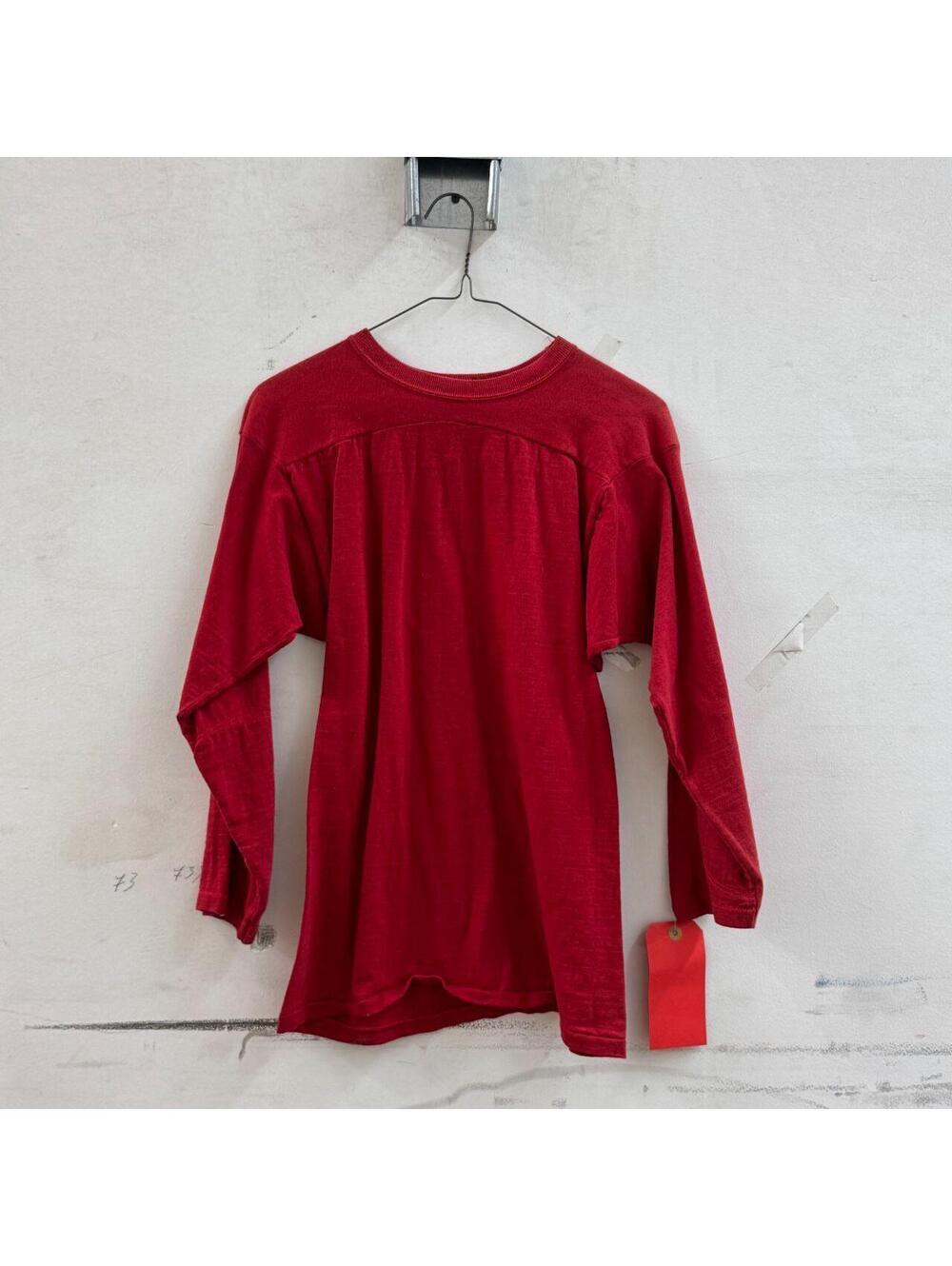 Vintage 1970s Mason Red Blank Durene Football Jersey Faded